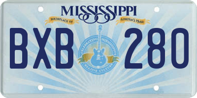 MS license plate BXB280