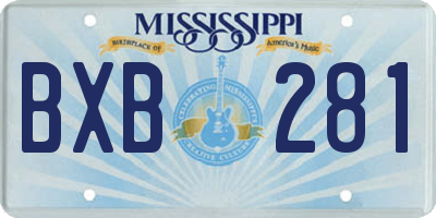 MS license plate BXB281
