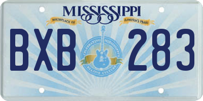 MS license plate BXB283