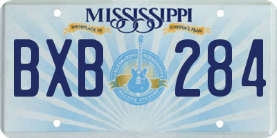 MS license plate BXB284