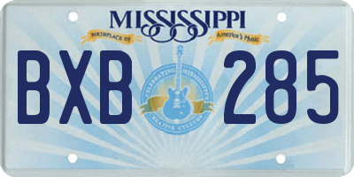 MS license plate BXB285