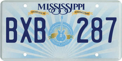 MS license plate BXB287