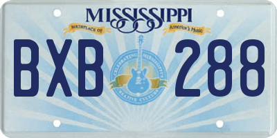 MS license plate BXB288