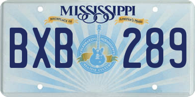 MS license plate BXB289