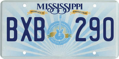 MS license plate BXB290
