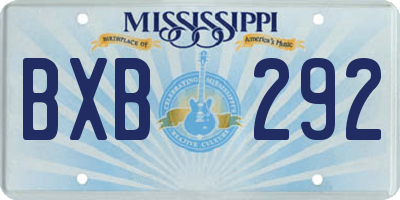 MS license plate BXB292