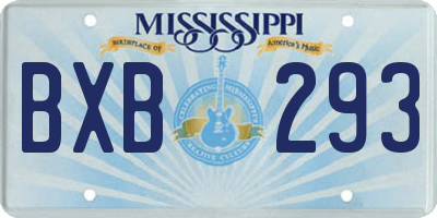 MS license plate BXB293
