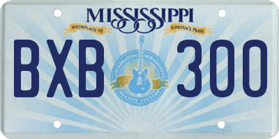 MS license plate BXB300
