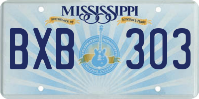 MS license plate BXB303