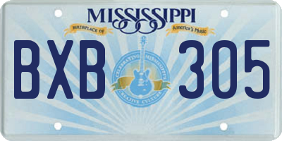 MS license plate BXB305