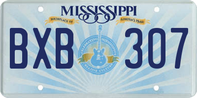 MS license plate BXB307