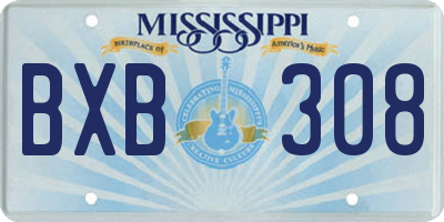 MS license plate BXB308