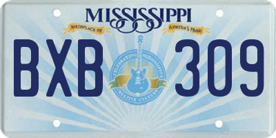 MS license plate BXB309