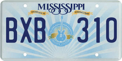MS license plate BXB310