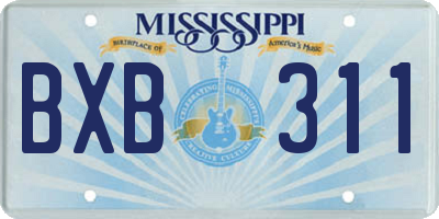 MS license plate BXB311