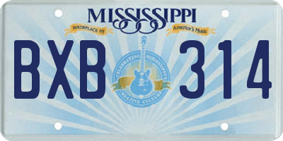 MS license plate BXB314