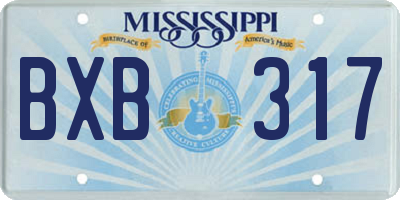 MS license plate BXB317