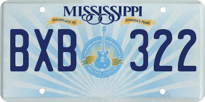 MS license plate BXB322