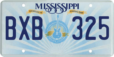 MS license plate BXB325