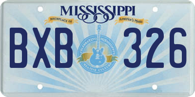 MS license plate BXB326