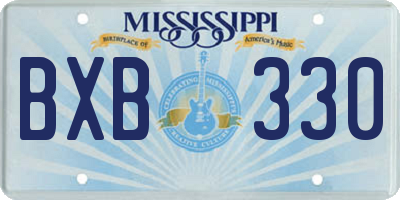 MS license plate BXB330