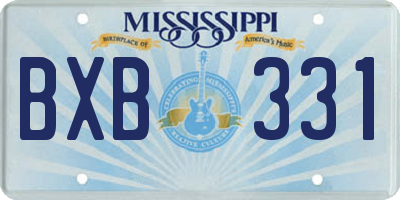 MS license plate BXB331