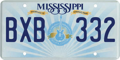 MS license plate BXB332