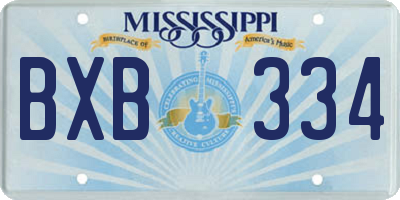 MS license plate BXB334