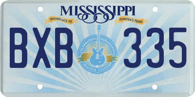 MS license plate BXB335