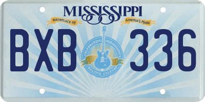 MS license plate BXB336