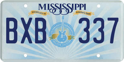 MS license plate BXB337