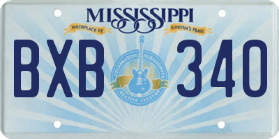 MS license plate BXB340