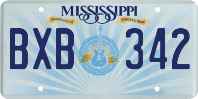 MS license plate BXB342