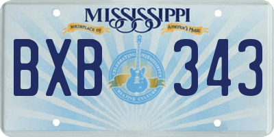 MS license plate BXB343