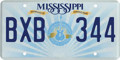 MS license plate BXB344
