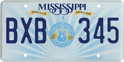 MS license plate BXB345
