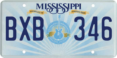 MS license plate BXB346