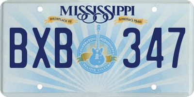 MS license plate BXB347