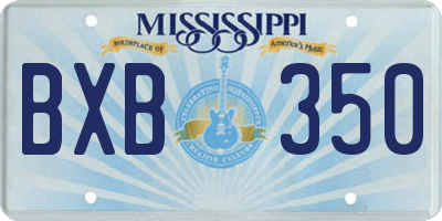 MS license plate BXB350
