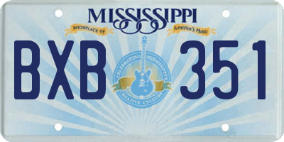 MS license plate BXB351