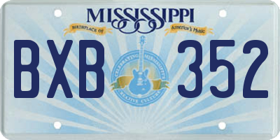 MS license plate BXB352