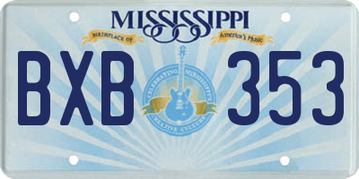 MS license plate BXB353