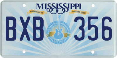 MS license plate BXB356