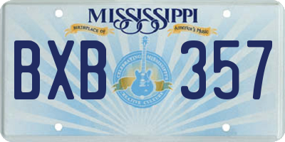 MS license plate BXB357