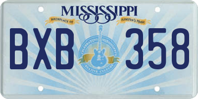 MS license plate BXB358