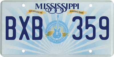 MS license plate BXB359