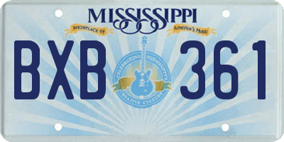 MS license plate BXB361