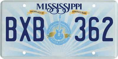 MS license plate BXB362