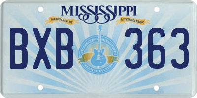 MS license plate BXB363