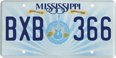 MS license plate BXB366